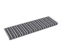 vidaXL Tapis d'escalier Auto-adhésifs Rayé 15 pcs Gris 65 x 21 x 4 cm, Tapis de Couloir rectangulaire, Design Moderne, Tapis antidérapant, déco Qui amortit Le Son pour Salon et sécurité