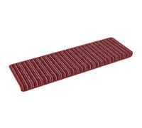 vidaXL Tapis d'escalier Auto-adhésifs Rayé 15 pcs Rouge 65 x 21 x 4 cm, Tapis de Couloir rectangulaire, Design Moderne, Tapis antidérapant, déco Qui amortit Le Son pour Salon et sécurité