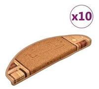 vidaXL Tapis d'escalier autoadhésifs 10 pcs 65x21x4 cm Beige Beige G