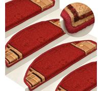 Vidaxl Tapis D'escalier Autoadhésifs 10 Pcs 65x21x4 Cm Rouge