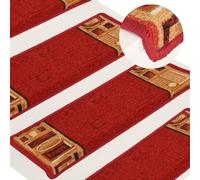 Vidaxl Tapis D'escalier Autoadhésifs 10 Pcs 65x21x4 Cm Rouge