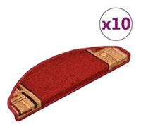 vidaXL Tapis d'escalier autoadhésifs 10 pcs 65x25 cm antidérapants Rouge