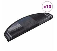 vidaXL Tapis d'escalier autoadhésifs 10 pièces antidérapants 65x21x4 cm Noir et Gris