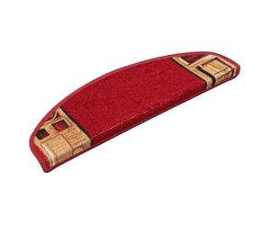vidaXL Tapis d'Escalier Autoadhésifs 10 pcs, Moquettes d'Escalier Antidérapantes, Carpettes de Marche, Décorations Intérieur, 65x21x4 cm Rouge