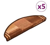 Vidaxl Tapis D'escalier Autoadhésifs 5 Pcs 65x25 Cm Marron