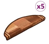 Vidaxl Tapis D'escalier Autoadhésifs 5 Pcs 65x25 Cm Marron
