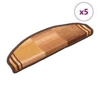vidaXL Tapis d'escalier auto-adhésifs 5 pièces 65x21x4 cm Brun
