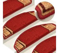 Tapis d'Escalier Autoadhésifs 5 pcs, Moquettes d'Escalier Antidérapantes, Carpettes de Marche, Décorations Intérieur, 65x21x4 cm Rouge 149830