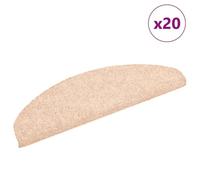 Vidaxl Tapis D'escalier Autocollant 20 Pcs Crème 65x21x4 Cm