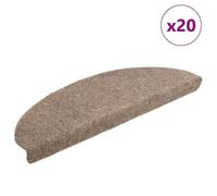 Vidaxl Tapis D'escalier Autocollant 20 Pcs Crème 65x21x4 Cm