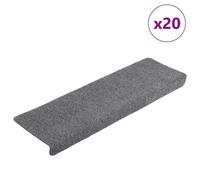Vidaxl Tapis D'escalier Autocollant 20 Pcs Gris Clair 65x21x4 Cm