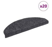 Vidaxl Tapis D'escalier Autocollant 20 Pcs Gris Foncé 65x21x4 Cm