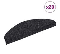 Vidaxl Tapis D'escalier Autocollant 20 Pcs Noir 65x21x4 Cm