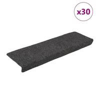 Vidaxl Tapis D'escalier Autocollant 30 Pcs Anthracite 65x21x4 Cm