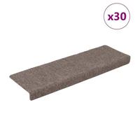 Vidaxl Tapis D'escalier Autocollant 30 Pcs Crème 65x21x4 Cm