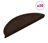 Vidaxl Tapis D'escalier Autocollant 30 Pcs Marron Foncé 56x17x3 Cm