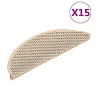 Vidaxl Tapis D'escalier Autocollants 15 Pcs 56x17x3 Cm Crème