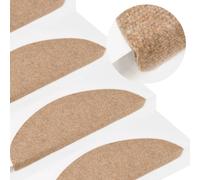 Vidaxl Tapis D'escalier Autocollants 15 Pcs 56x20 Cm Beige