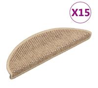 Tapis d'escalier - vidaXL - 15 pcs - 56x20 cm - Beige - Antidérapant