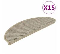 vidaXL Tapis d'escalier autocollants 15 pcs 65x21x4 cm Gris 326875