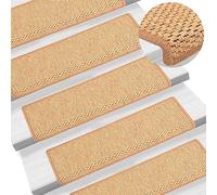 vidaXL Tapis d'escalier autocollants 15 pièces antidérapants insonorisants 65x21x4 cm Orange
