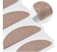 vidaXL Tapis d'escalier autocollants 15 pcs 65x22,5x3,5 cm Beige 136394
