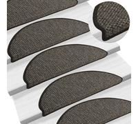 vidaXL Tapis d'Escalier Autocollants 15 pcs, Protections d'Escalier Antidérapantes, Moquettes de Marches Insonorisantes, 65x21x4 cm Anthracite