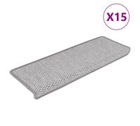 vidaXL Tapis d'escalier autocollants 15 pièces 65x21x4 cm antidérapants insonorisants Platine