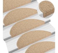Vidaxl Tapis D'escalier Autocollants 15 Pcs 65x25 Cm Sable