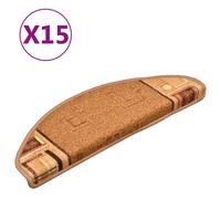 Vidaxl Tapis D'escalier Autocollants 15 Pcs Beige 65x21x4 Cm