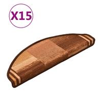 Vidaxl Tapis D'escalier Autocollants 15 Pcs Marron 65x21x4 Cm