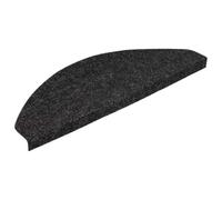 vidaXL Tapis d'Escalier Autocollants 15 pcs, Moquettes de Marches Antidérapantes, Carpettes d'Escalier, Décorations Intérieur, 56x17x3 cm Noir