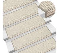 vidaXL Tapis d'Escalier Autocollants 15 pcs, Protections d'Escalier Antidérapantes, Moquettes de Marches Insonorisantes, 65x21x4 cm Platine