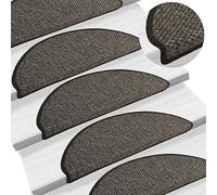 vidaXL Tapis d'Escalier Autocollants 15 pcs, Protections d'Escalier Antidérapantes, Moquettes de Marches Insonorisantes, 65x21x4 cm Anthracite
