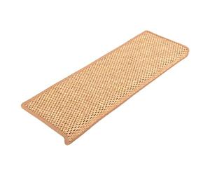 vidaXL Tapis d'Escalier Autocollants 15 pcs, Protections d'Escalier Antidérapantes, Moquettes de Marches Insonorisantes, 65x21x4 cm Orange