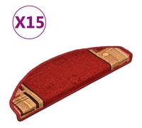 Vidaxl Tapis D'escalier Autocollants 15 Pcs Rouge 65x21x4 Cm