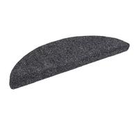 vidaXL Tapis d'escalier Autocollants 15 pièces 56 x 17 x 3 cm Gris foncé Demi-Rond