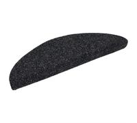 vidaXL Tapis d'escalier auto-adhésif Poinçon aiguilleté 15 pcs Noir