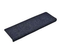 vidaXL Tapis d'Escalier 15 pcs, Protection d'Escalier Antidérapante, Moquette de Marches, Décoration Intérieur, Tissu Aiguilleté 65x21x4 cm Bleu