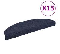 vidaXL Tapis d'escalier autocollants 15 pièces 65 x 21 x 4 cm Bleu Demi-rond Grand 132701