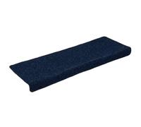 vidaXL Tapis d'escalier Autocollants 15 pièces 65 x 21 x 4 cm Bleu Marine Bord rectangulaire