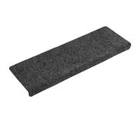vidaXL Tapis d'Escalier 15 pcs, Protection d'Escalier Antidérapante, Moquette de Marches, Décoration Intérieur, Tissu Aiguilleté 65x21x4 cm Gris