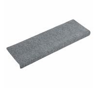 vidaXL Tapis d'escalier Autocollants 15 pièces 65 x 21 x 4 cm Gris Clair Bord rectangulaire