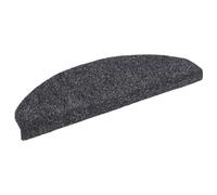 Tapis D'escalier Poinçon Aiguilleté 15pcs 65x21x4 Cm Gris Foncé