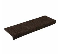 vidaXL Tapis d'escalier Autocollants 15 pièces 65 x 21 x 4 cm Marron foncé