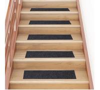 vidaXL Tapis d'escalier autocollants 15 pièces 76 x 20 cm Gris Rectangulaire 326925