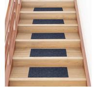 vidaXL Tapis d'escalier autocollants 30 pièces 60 x 25 cm Gris Bleu Rectangulaire 3365708