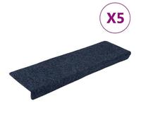 Vidaxl Tapis D'escalier 5 Pcs Tissu Aiguilleté 65x25 Cm Anthracite
