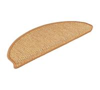 vidaXL Tapis d'Escalier Autocollants Aspect Sisal 15 pcs, Moquettes de Marches, Protections d'Escalier, Tapis de Marche, Sisal 65x21x4 cm