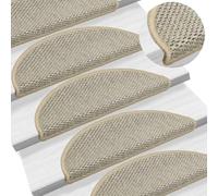 Tapis d escalier autocollants aspect sisal 15 pcs 56x17x3 cm